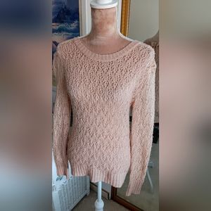 Lauren Conrad~Beige Open Knit Sweater w/ Bow-Back Detail (Soft Neutral)